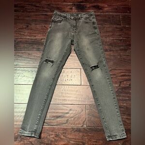 SHEIN Gray Distressed Skinny Jeans Size L